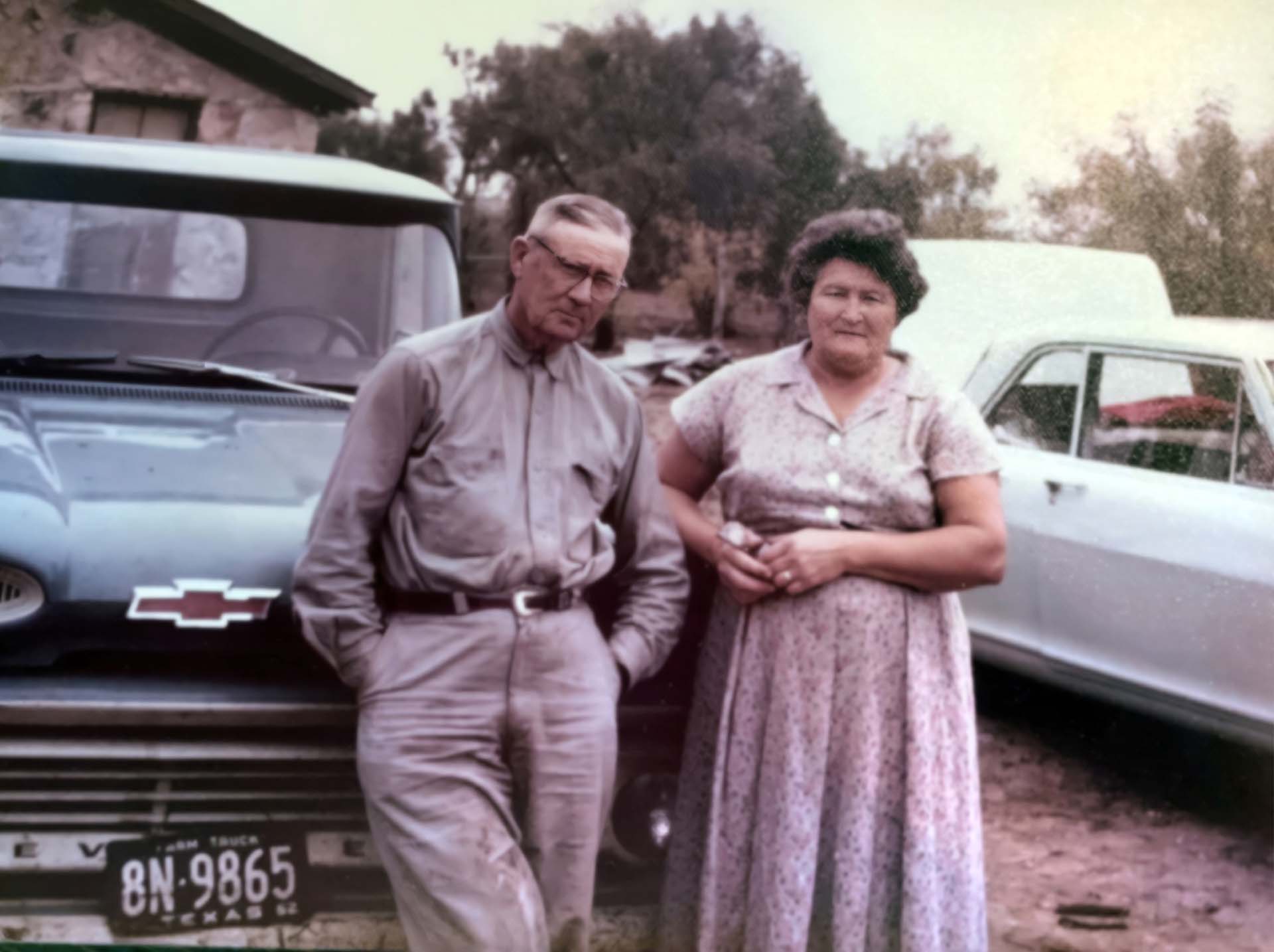 Marvin Brooks and wife Hootsie at their Texas home, circa 1962.